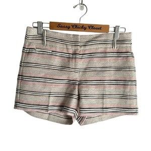 LOFT "The Riviera" Striped Linen Blend‎ Ladies Casual Shorts, 4